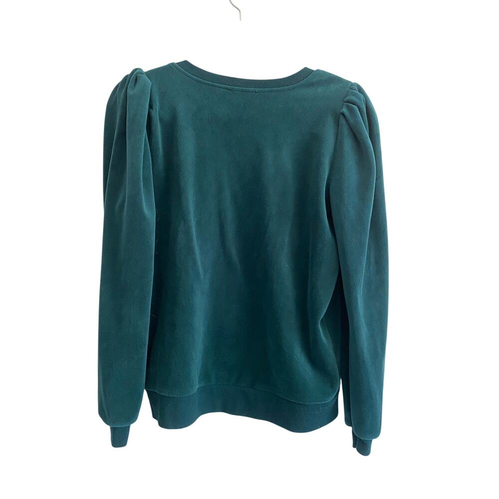 Emerald green sweatshirt with puffers sleeves M